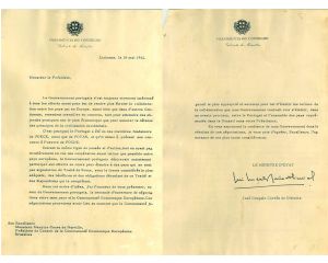 Carta do Ministro de Estado português, José Gonçalo Corrêa de Oliveira, solicitando a abertura de negociações com a CEE