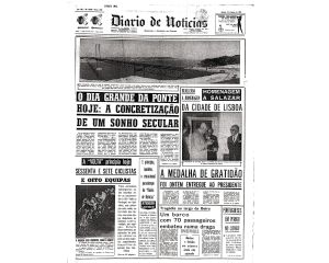 Inauguração da ponte Salazar, ligando as margens do Tejo entre Lisboa e Almada