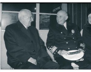Oliveira Salazar e Américo Thomaz em 1968 antes do acidente no Forte de Santo António do Estoril
