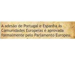 A adesão de Portugal e Espanha à CEE é aprovada pelo Parlamento Europeu