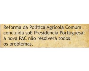 Reforma da Política Agrícola Comum concluída sob Presidência portuguesa: é a nova PAC, mas os problemas não vão diminuir.
